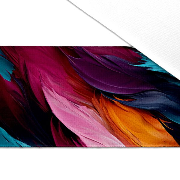 Tissu Chiffon transparent plumes colorées