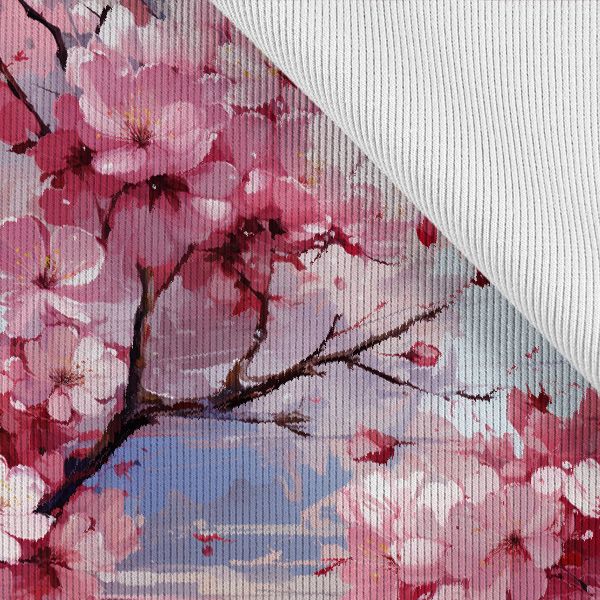 Tissu soie élastique fleur de cerisier