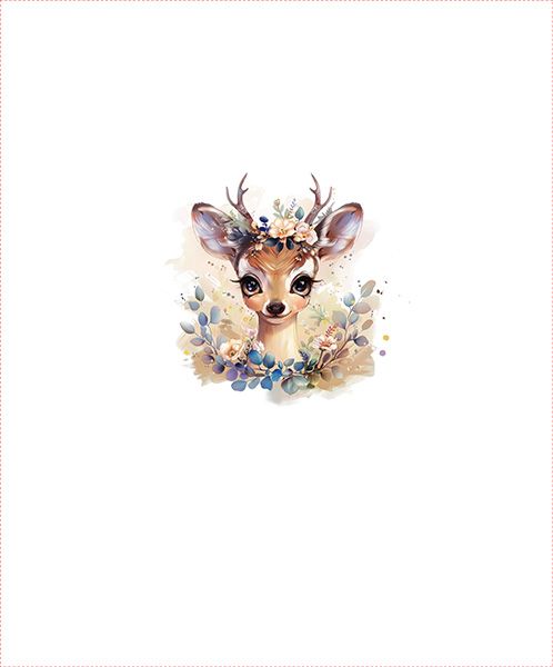 Coupon en polyester imperméable Tapis de jeu enfant flowers deer