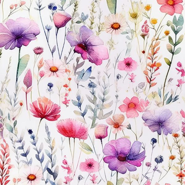Tissu sweat Takoy 150cm fleurs colorées LOVE