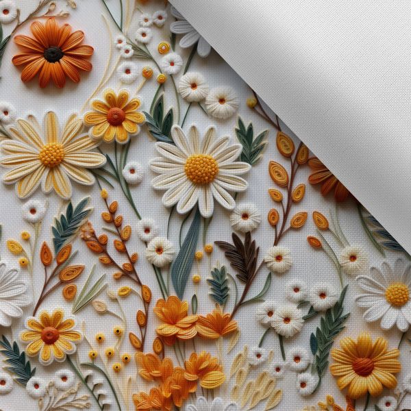Tissu velours stretch-habillement (effet 3D imprimé) fleurs Maya