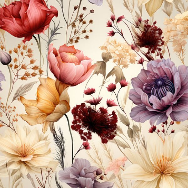 Tissu velours stretch habillement fleurs fleurs Marbella