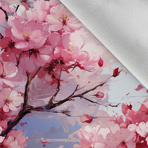 Tissu imprimé polyester imperméable TD/NS fleur de cerisier
