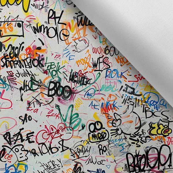 Tissu sweat Takoy 150cm white grafitti
