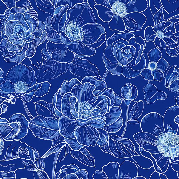 Tulle doux fleurs bleu de réserve