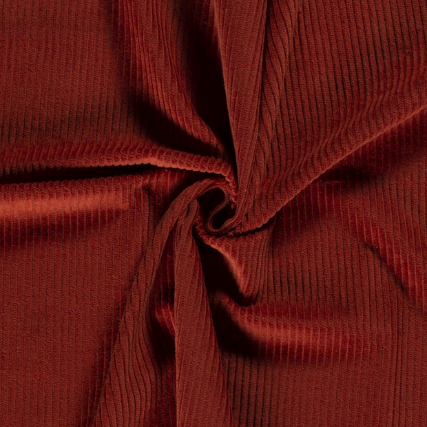 Tissu velours côtelé coton terra cotta
