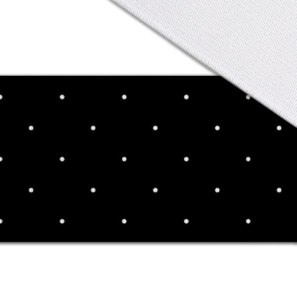 Tissu polyester matelassé  points blancs 4mm sur noir