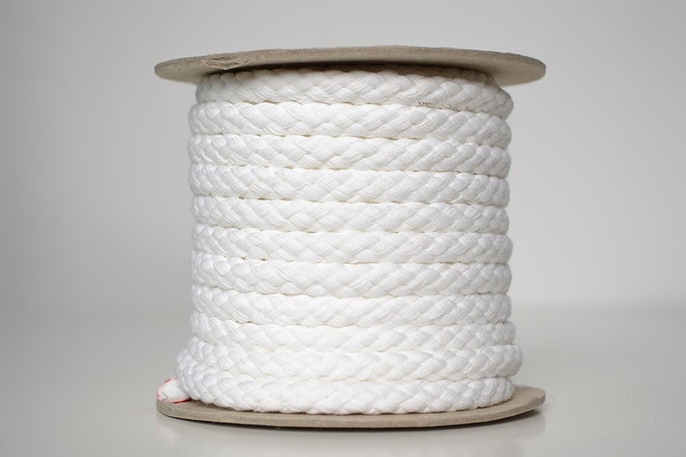 Cordon de coton tressé blanc 1 cm premium