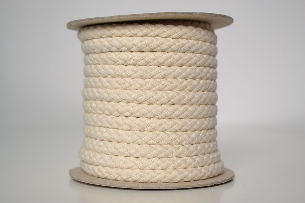 Cordon gris de coton tressé 1 cm premium