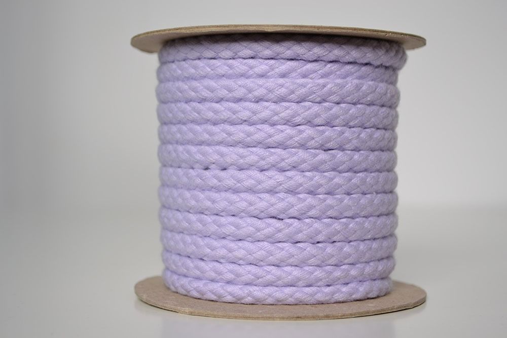 Cordon de coton tressé violet clair 1 cm premium