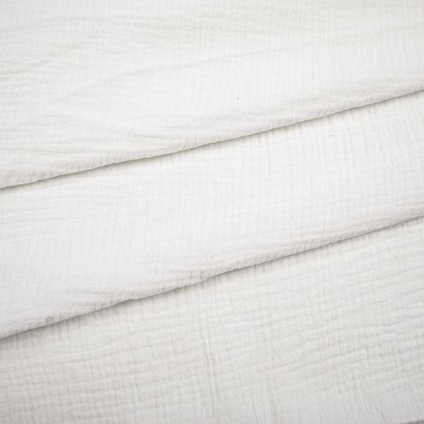 Tissu mousseline/double gaze Elis blanc