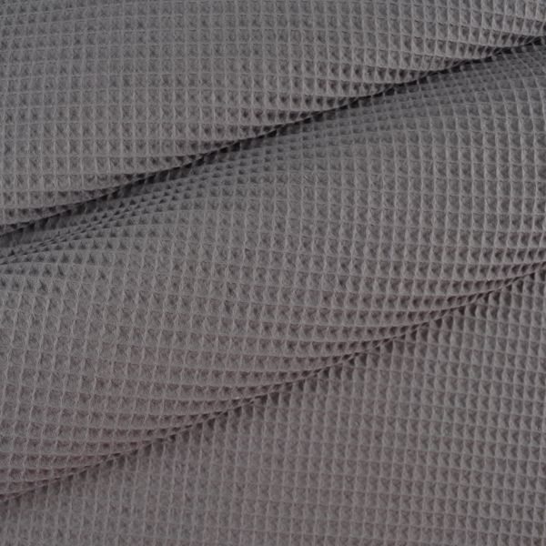 Tissu piqué gaufré coton Iza gris foncé