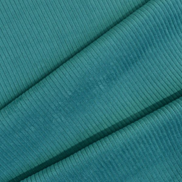 Tissu velours côtelé coton bleu pétrole
