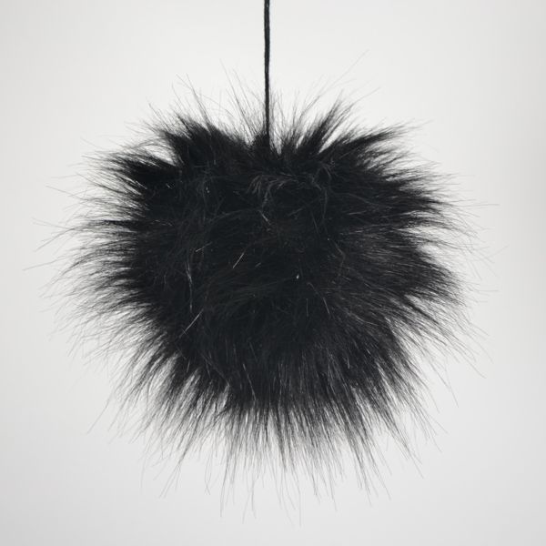 Pompon fourrure 11-12cm couleur noir