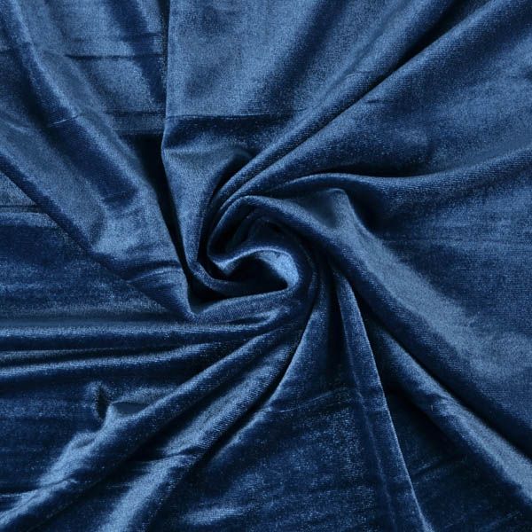Tissu velours premium élastique bleu