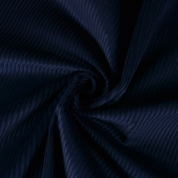 Tissu velours côtelé coton Taya bleu foncé