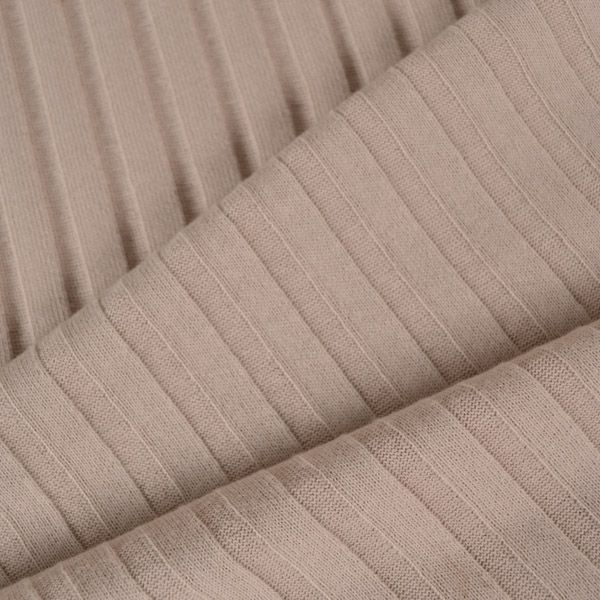 Jersey côtelé pour pull 100% coton beige
