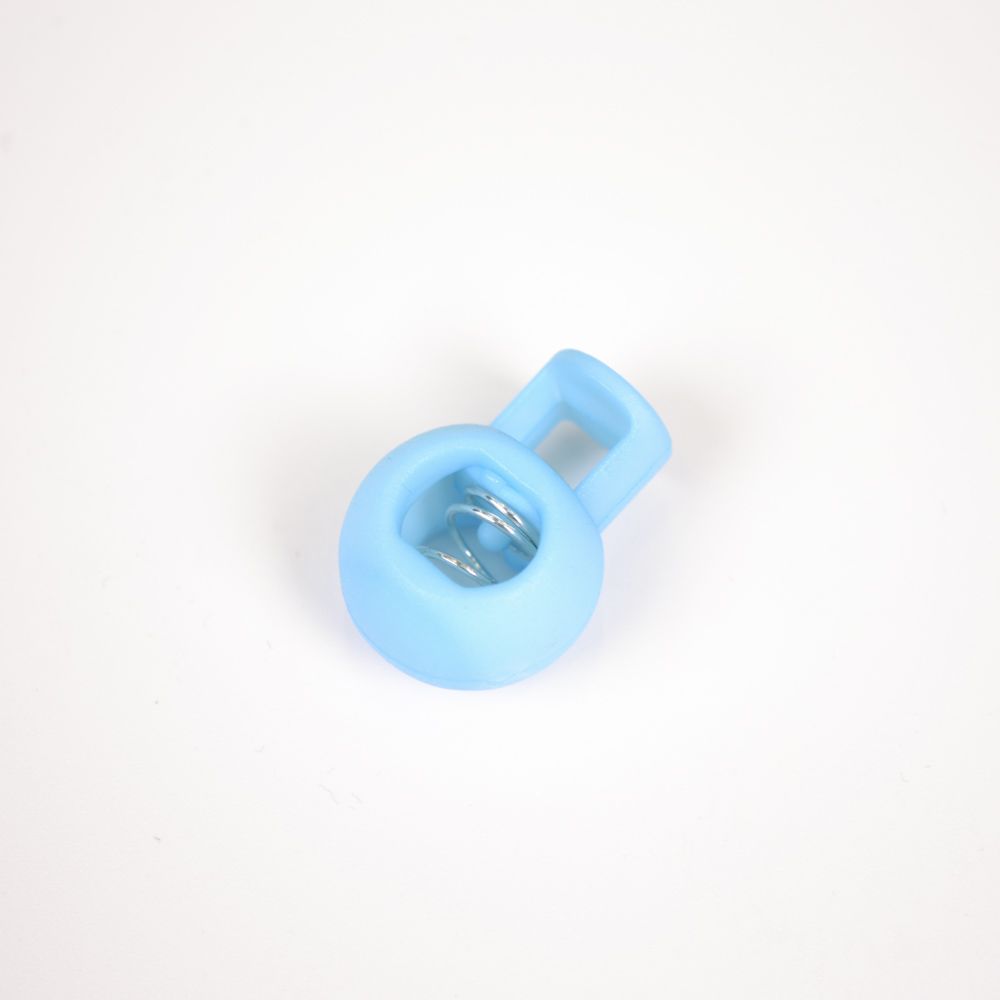 Arrêt cordon boule plastique 9 mm lot de 10 pcs - bleu clair