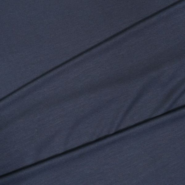 Tissu jersey côtelé de confection OSKAR bleu foncé