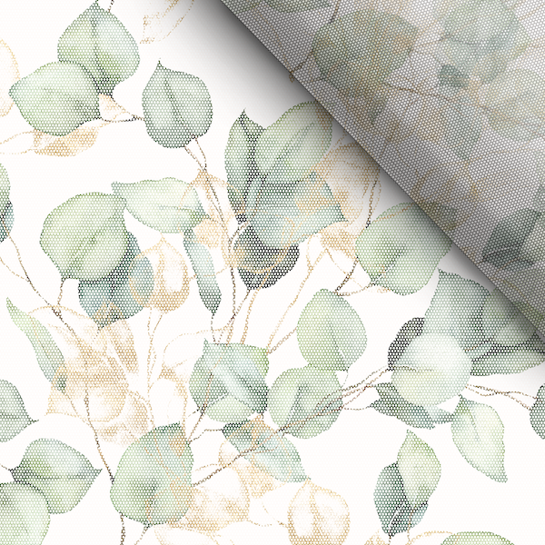 Tissu velours/velvet ELIZA Eucalyptus blanc