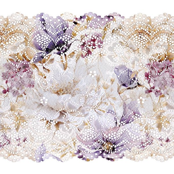 Tissu avec imprimé polyester imperméable TD/NS fleurs violettes Vilma