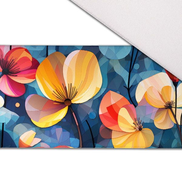 Tissu avec imprimé polyester imperméable TD/NS fleurs géométriques Meryl