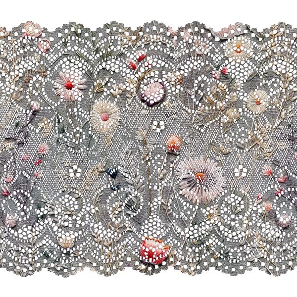 Tissu doudoune polyester matelassé (effet 3D imprimé) fleurs de pré Antonia gris