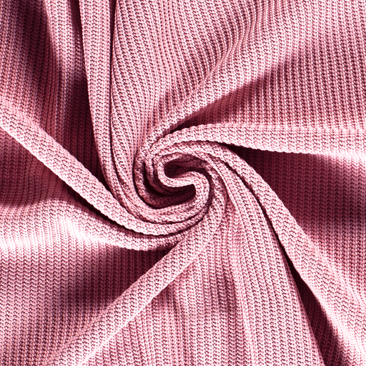 Tissu maille tricot rose poudré