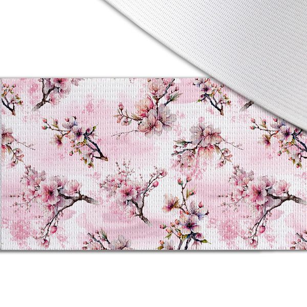 Coupon avec patron de Kimono chiffon/ silky taille L fleurs de sakura