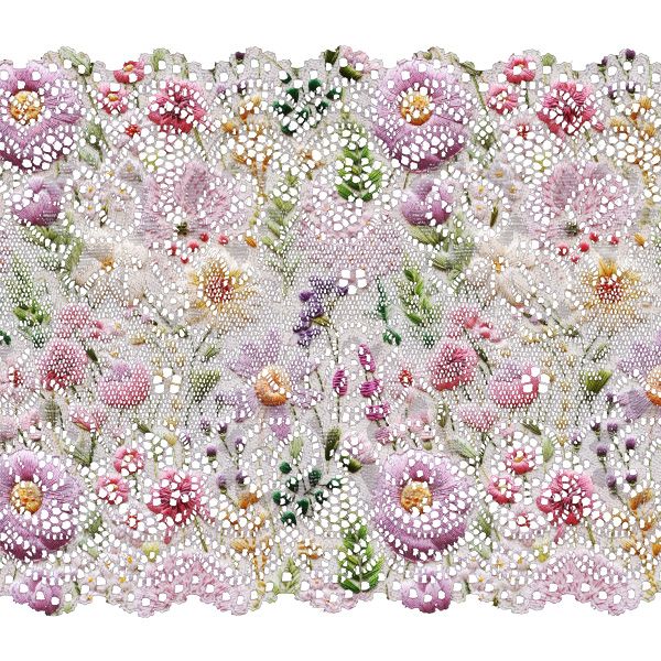 Coton premium Takoy effet 3D imprimé fleurs brodées Violet