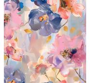 Softshell été élastique fleurs de printemps peinture pastel