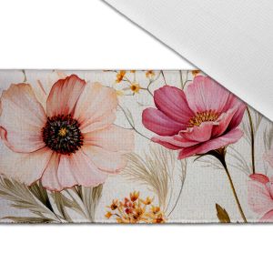 Ruban velours élastique imprimé 4cm fleurs d'été Romance