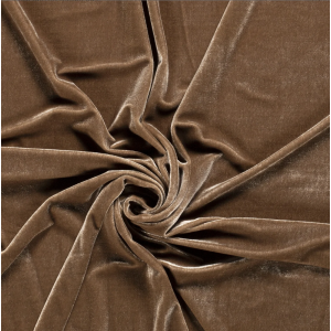 Tissu velours premium élastique brun clair