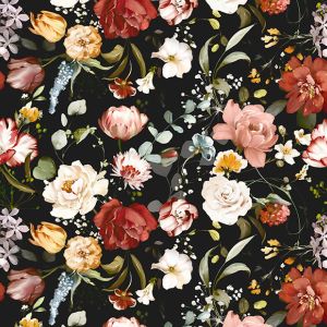 Tissu velours/velvet ELIZA Suzi jardin noir