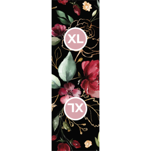 Étiquette vêtements lot de 10 pcs - Fleurs d´or noir XL
