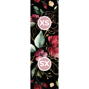 Étiquette vêtements lot de 10 pcs - Fleurs d´or noir XS