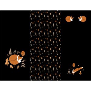 Coupon pour chancelière bébé polyester imperméable 155x120 renards d'automne noirs