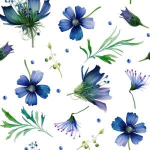 Jersey Takoy fleurs bleues
