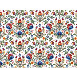 Coton premium Takoy motif folklorique fleurs
