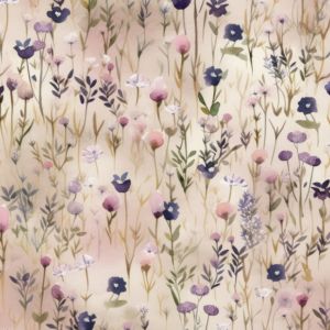 Coton premium Takoy mini fleurs Mélanie violet