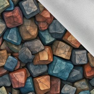 Tissu softshell hiver pierres colorées 3D