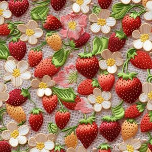 Coton premium Takoy fraises Amélie