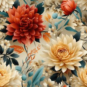 Tissu imprimé polyester imperméable TD/NS fleurs romantiques Riam