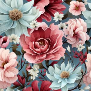 Tissu satin élastique aspect brillant fleurs romantiques Talli
