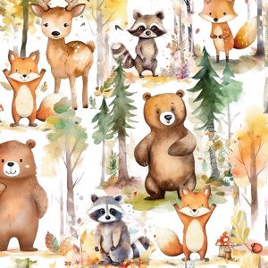 Coton premium Takoy aventure forestière des animaux