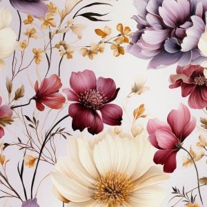 Tissu velours/velvet Doris fleurs Valérie