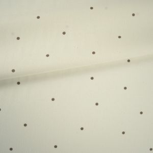Tissu coton premium points bruns sur blanc