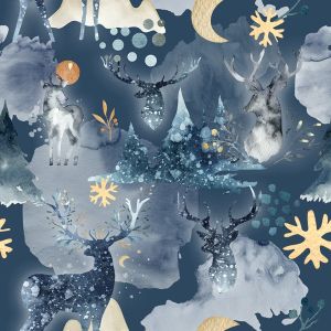 Softshell hiver cerf d'hiver bleu