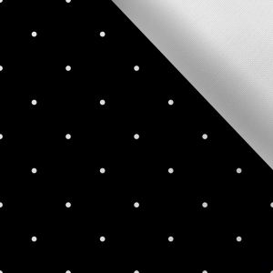 Tissu avec impression polyester imperméable TD/NS points blancs 4 mm sur noir