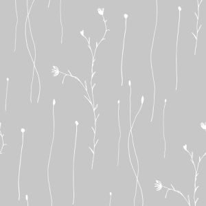 Tissu chiffon semi transparent botanica gris